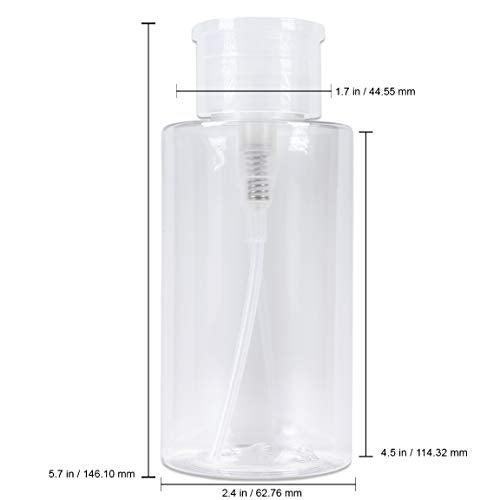 Pana 10oz Clear Push Down Pump Dispenser Empty Refillerble Bottle with Flip Top Cap - for Nail Polish, Travel, Cosmetics Packaging - Image 2