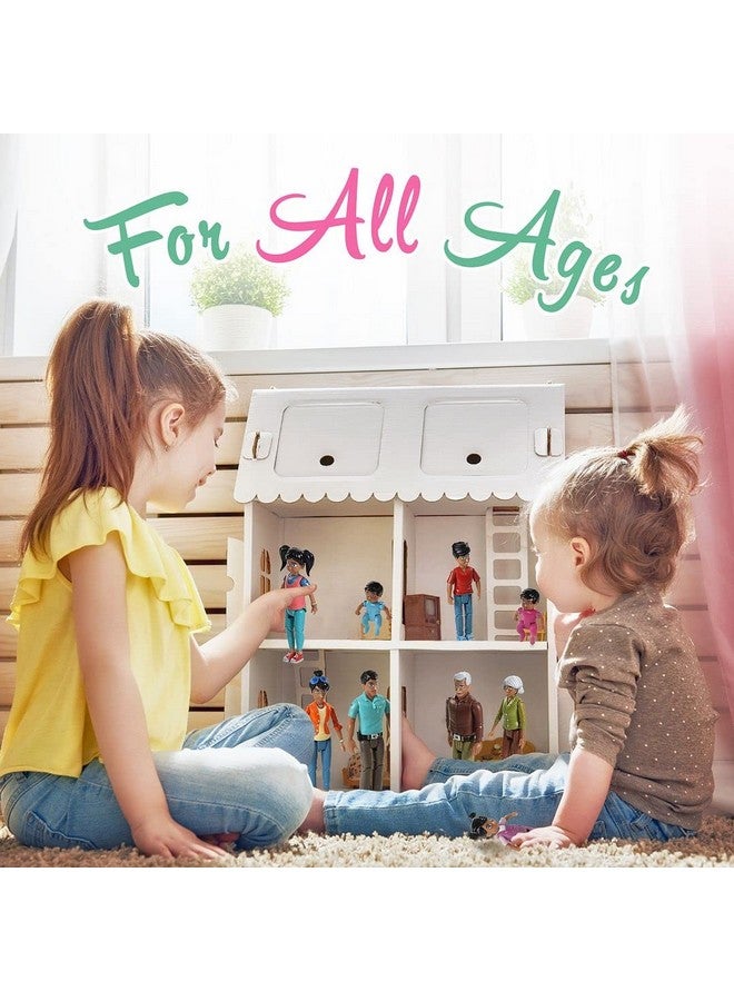 Beverly Hills Doll Collection Sweet Li'l Family Hispanic Dollhouse People Set of 9 Action Figure Set - Grandpa, Grandma, Mom, Dad, Sister, Brother, Toddler, Twin Boy & Girl - Image 2