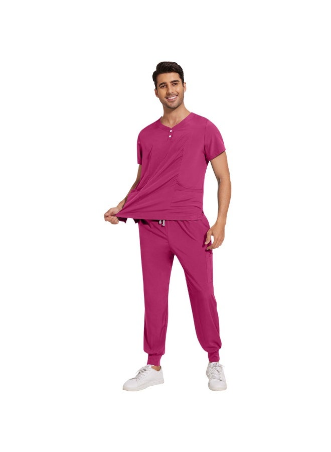 NIBEMINENT 2-Piece Working Scrubs Set - Scrubs Uniform Top & Pants for Surgery SPA & Beauty Workwear - Image 1