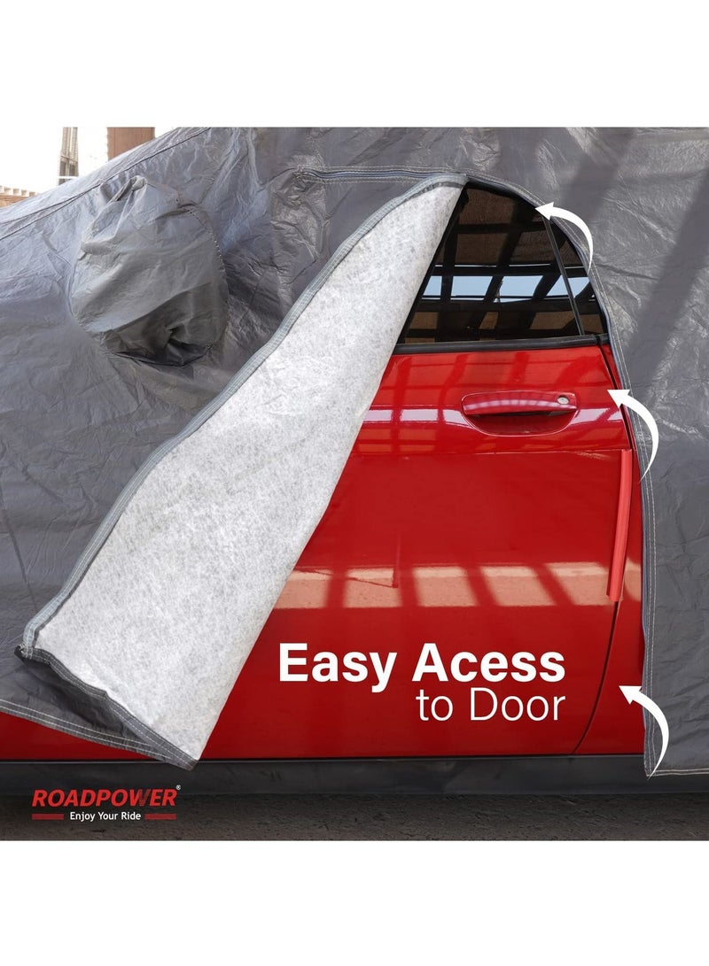 RoadPower zipper Car Body Cover with Mirror Pocket (Large 190X70X47 inch) - Image 4