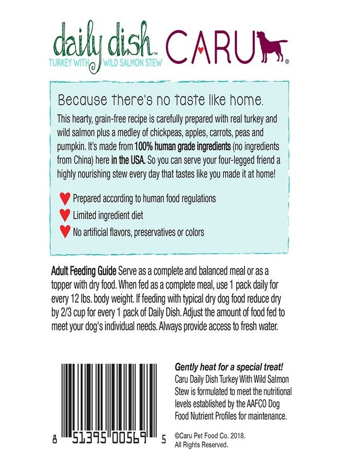 Caru Daily Dish Turkey With Wild Salmon Stew, Natural Adult Wet Dog Food With Real Chunks Of Turkey And Wild Salmon, With Added Vitamins And Minerals, Non-Gmo Ingredients (12.5 Oz) - Image 2