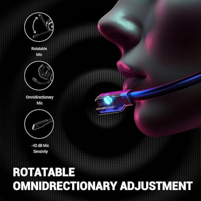 EKSA USB GAMING HEADSET FOR PC - COMPUTER HEADPHONES WITH 7.1 SURROUND SOUND STEREO NOISE CANCELING MIC/MICROPHONE RGB LIGHT - GAMING HEADPHONES FOR PS4/PS5 CONSOLE LAPTOP, WIRED - Image 2