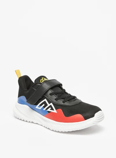 أوكلان Textured Low Ankle Sneakers with Hook and Loop Closure