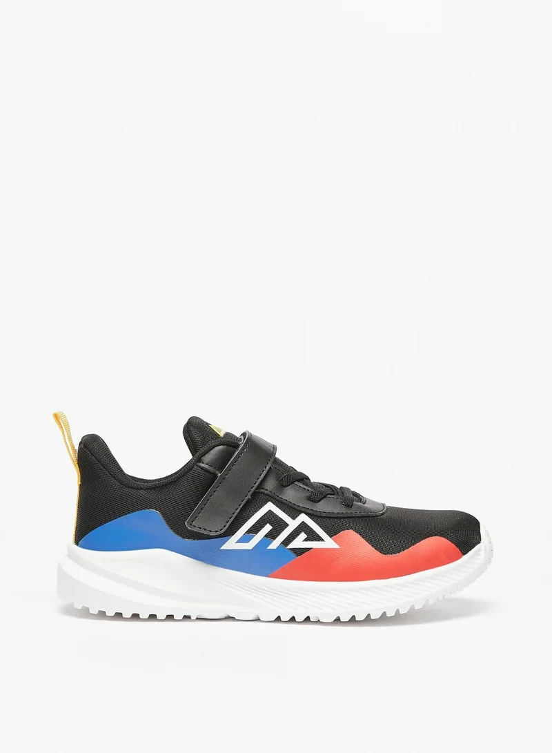 أوكلان Textured Low Ankle Sneakers with Hook and Loop Closure