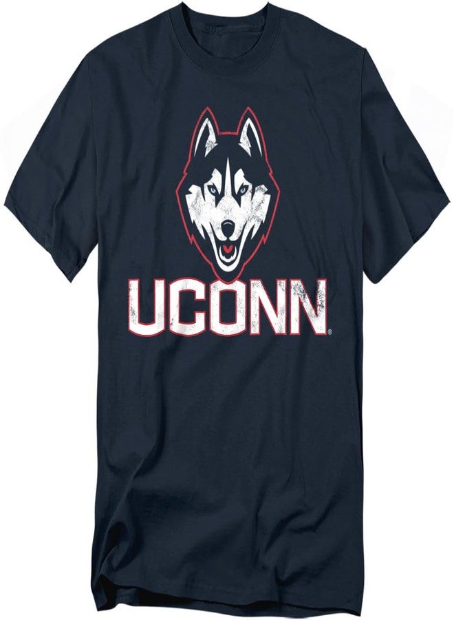 LOGOVISION University of Connecticut Official Distressed Primary Logo Unisex Adult T Shirt,Distressed Primary Logo, Medium - Image 1