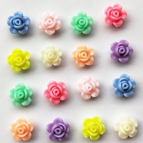MO SHENG ACCESSORY 150pcs Mix Lots Rose Flowers Acrylic Charm Necklace Bracelet Chain Jewelry Making Colorful Beads DIY Craft Supply - Image 3