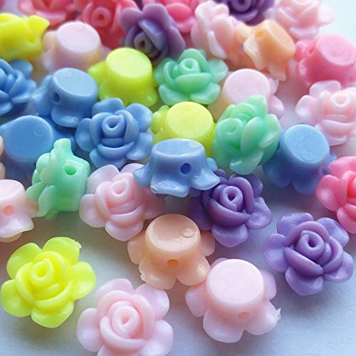 MO SHENG ACCESSORY 150pcs Mix Lots Rose Flowers Acrylic Charm Necklace Bracelet Chain Jewelry Making Colorful Beads DIY Craft Supply - Image 2