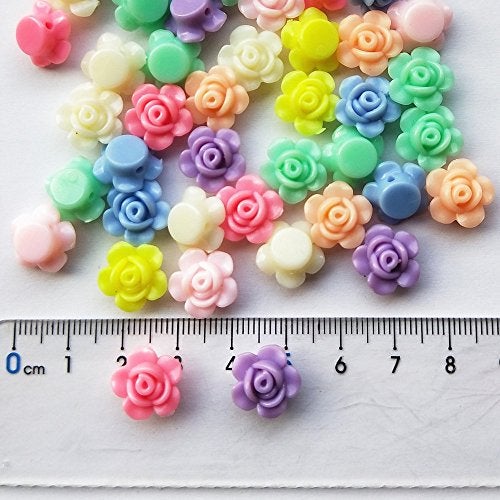 MO SHENG ACCESSORY 150pcs Mix Lots Rose Flowers Acrylic Charm Necklace Bracelet Chain Jewelry Making Colorful Beads DIY Craft Supply - Image 4