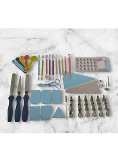 Spaceshoop 56pcs Cake Decorating Supplies Kit Icing Tips Silicone Pastry Bag Plastic Coupler Flower Nails Cake Decorating Pen Cake Spatula Baking Frosting Tools Set for Cakes Cupcakes Cookies Pastry 
