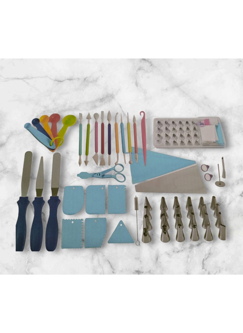 Spaceshoop 56pcs Cake Decorating Supplies Kit Icing Tips Silicone Pastry Bag Plastic Coupler Flower Nails Cake Decorating Pen Cake Spatula Baking Frosting Tools Set for Cakes Cupcakes Cookies Pastry 