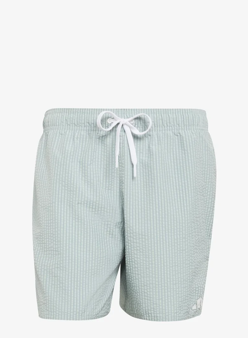Seersucker Stripy Swim Shorts 5-Inch