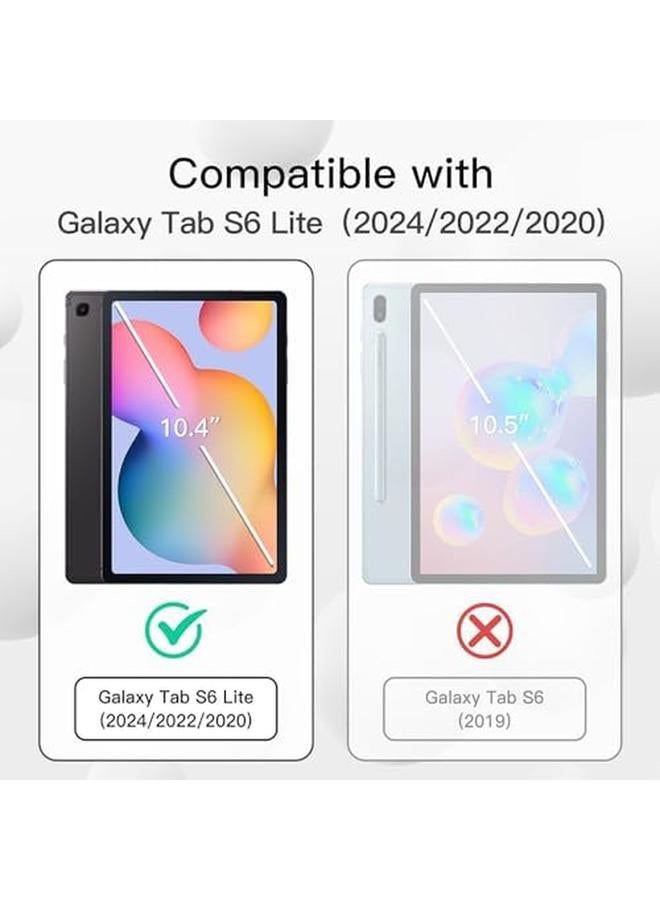 جي تيك حافظة لجهاز سامسونج جالكسي تاب S6 لايت 10.4 بوصة 2024 2022 2020 مع حامل قلم S، غطاء رفيع للكمبيوتر اللوحي مع ظهر ناعم من مادة TPU مع خاصية الإيقاظ التلقائي والنوم (أسود) - Image 2