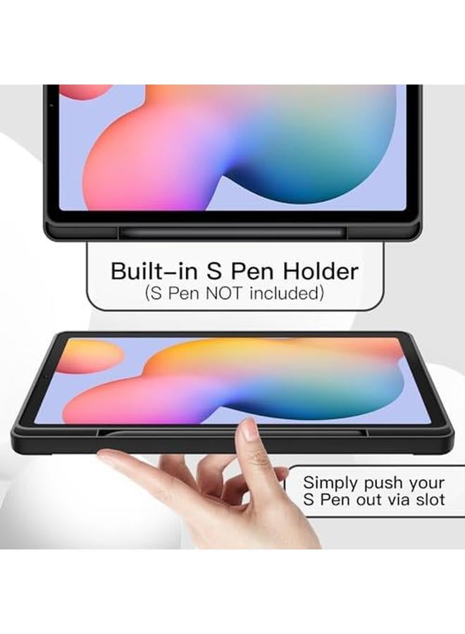 جي تيك حافظة لجهاز سامسونج جالكسي تاب S6 لايت 10.4 بوصة 2024 2022 2020 مع حامل قلم S، غطاء رفيع للكمبيوتر اللوحي مع ظهر ناعم من مادة TPU مع خاصية الإيقاظ التلقائي والنوم (أسود) - Image 5