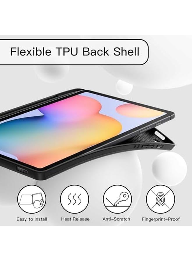 جي تيك حافظة لجهاز سامسونج جالكسي تاب S6 لايت 10.4 بوصة 2024 2022 2020 مع حامل قلم S، غطاء رفيع للكمبيوتر اللوحي مع ظهر ناعم من مادة TPU مع خاصية الإيقاظ التلقائي والنوم (أسود) - Image 3