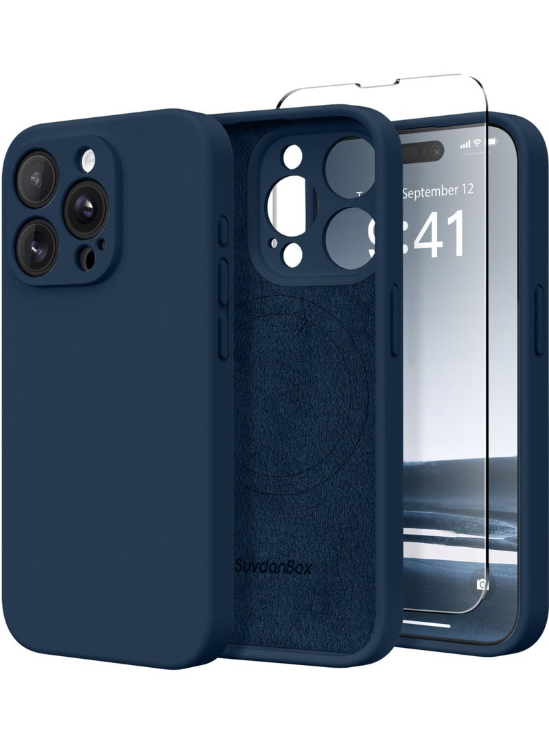 SUYDANBOX Magnetic for iPhone 15 Pro Case Compatible with MagSafe [Full Camera Protection][Screen Protector] Silicone Shockproof Protective Phone Case for iPhone 15 Pro 6.1" Cobalt Blue - Image 1