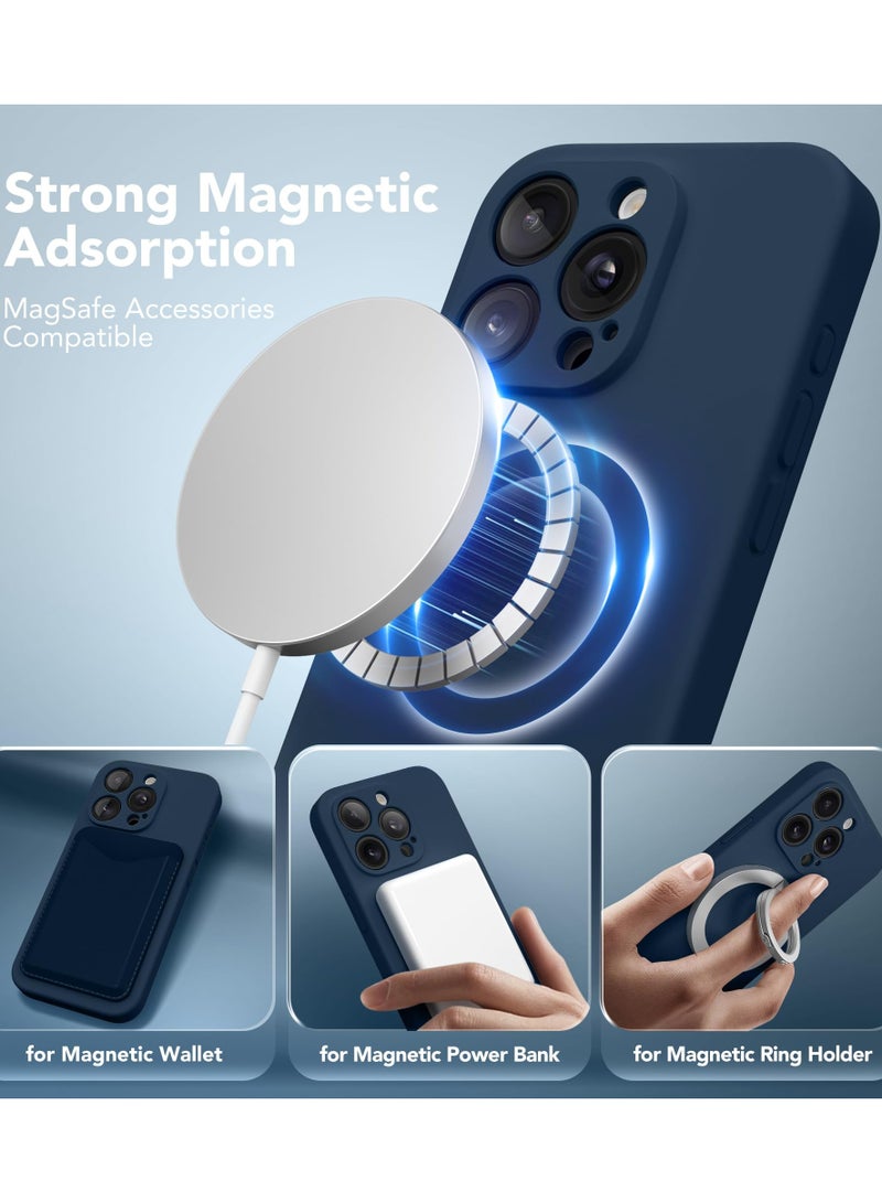 SUYDANBOX Magnetic for iPhone 15 Pro Case Compatible with MagSafe [Full Camera Protection][Screen Protector] Silicone Shockproof Protective Phone Case for iPhone 15 Pro 6.1" Cobalt Blue - Image 2