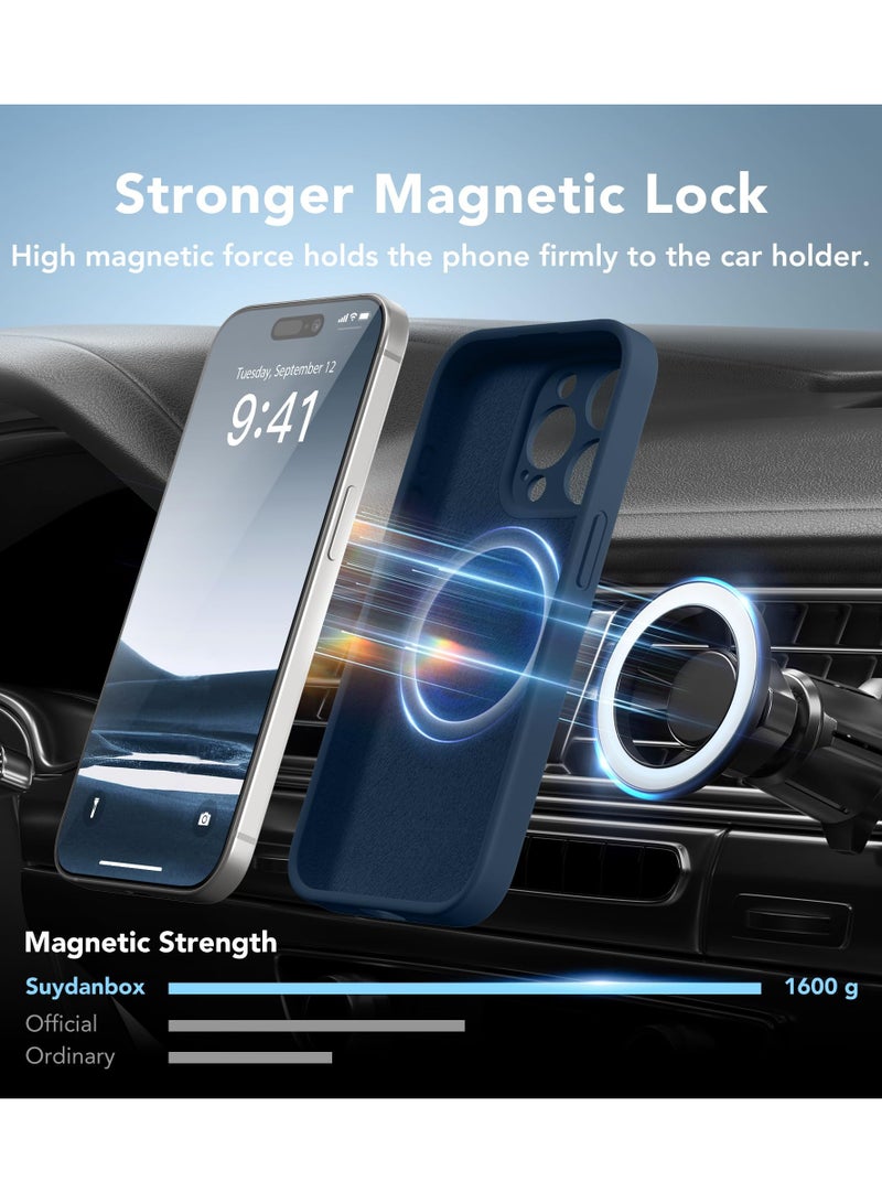 SUYDANBOX Magnetic for iPhone 15 Pro Case Compatible with MagSafe [Full Camera Protection][Screen Protector] Silicone Shockproof Protective Phone Case for iPhone 15 Pro 6.1" Cobalt Blue - Image 3