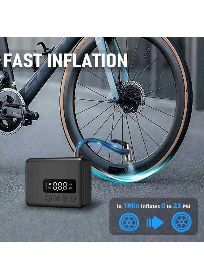 150 ضاغط هواء محمول للإطاراتPSI، بطارية 4000mAh، مضخة كهربائية صغيرة للسيارات والدراجات – مضخة هواء مدمجة - Image 2