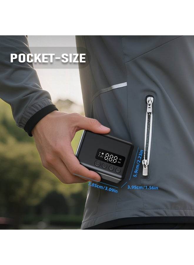 150 ضاغط هواء محمول للإطاراتPSI، بطارية 4000mAh، مضخة كهربائية صغيرة للسيارات والدراجات – مضخة هواء مدمجة - Image 4