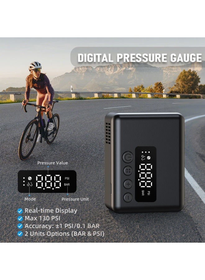 150 ضاغط هواء محمول للإطاراتPSI، بطارية 4000mAh، مضخة كهربائية صغيرة للسيارات والدراجات – مضخة هواء مدمجة - Image 3