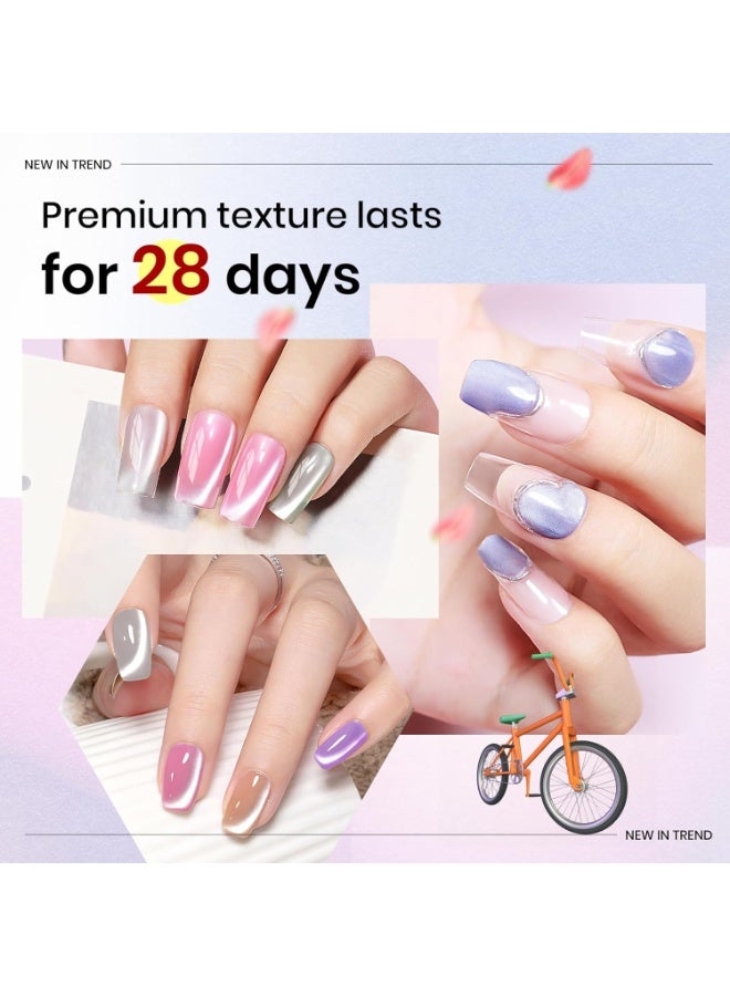 ميزسي مجموعة طلاء أظافر جل عيون القطة 6 ألوان مطورة 9D مجموعة طلاء أظافر جل مغناطيسي عيون القطة مع مغناطيس لامع ثلاثي الأبعاد قابل للغسل بالأشعة فوق البنفسجية مجموعات 7 مل - Image 2