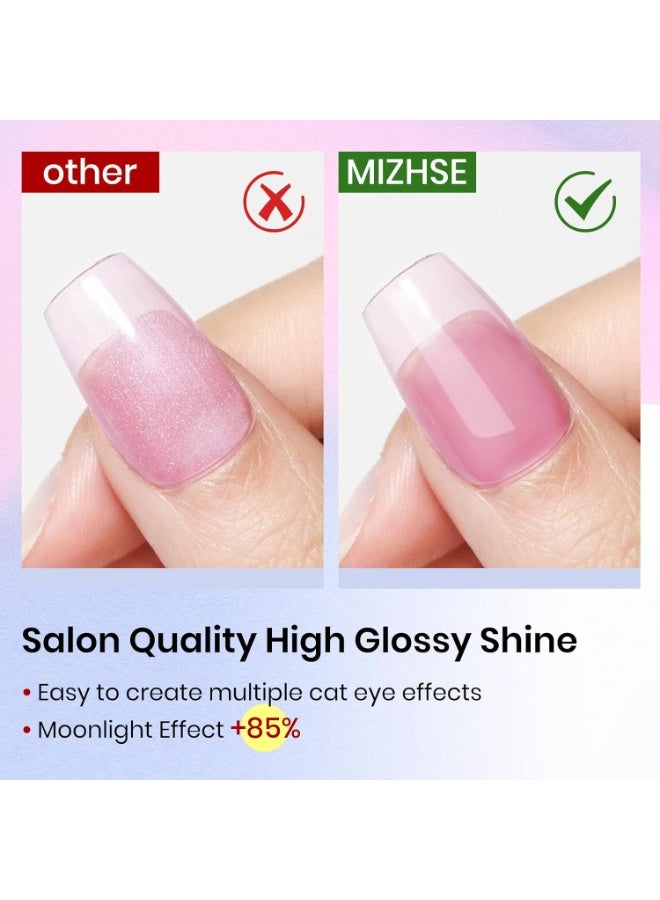 ميزسي مجموعة طلاء أظافر جل عيون القطة 6 ألوان مطورة 9D مجموعة طلاء أظافر جل مغناطيسي عيون القطة مع مغناطيس لامع ثلاثي الأبعاد قابل للغسل بالأشعة فوق البنفسجية مجموعات 7 مل - Image 4