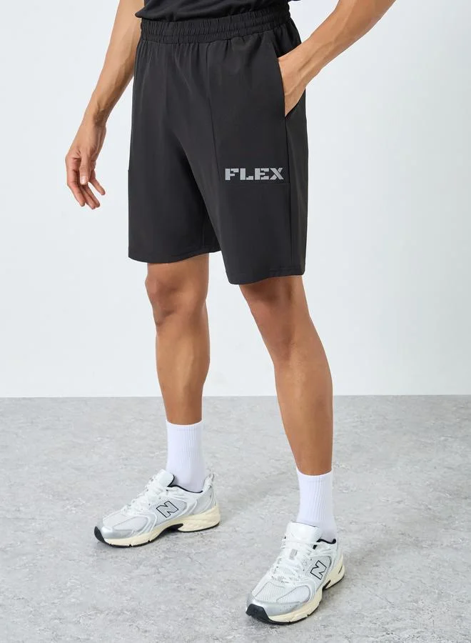 Workout Shorts with Print Detail