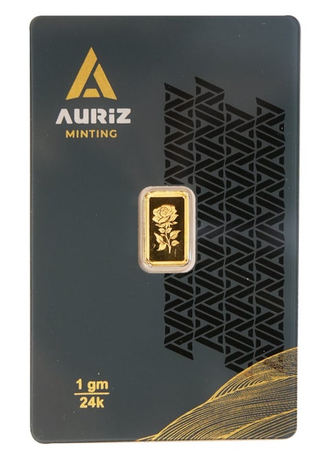 Rizan Jewellery - Auriz Minting 1Gm 24K Gold Bar Flower Design