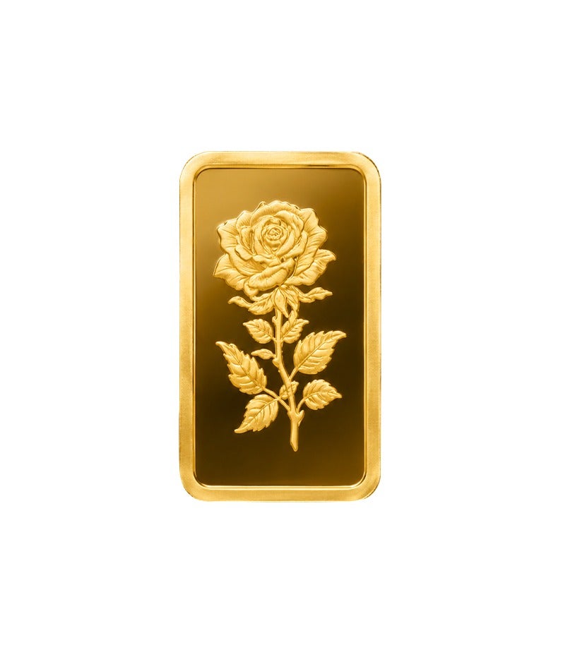AURIZ MINTING Rizan Jewellery - Auriz Minting 1Gm 24K Gold Bar Flower Design - Image 3