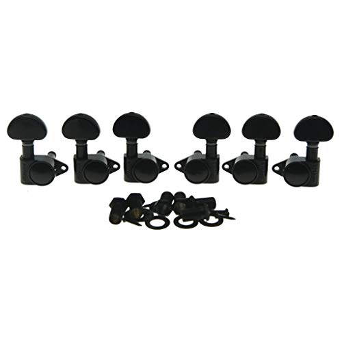 Wilkinson 3x3 ROTO Style Full Size Sealed Guitar Tuners Tuning Keys Pegs Guitar Machine Heads Fits USA Les Paul or Acoustic Guitars Black - Image 1