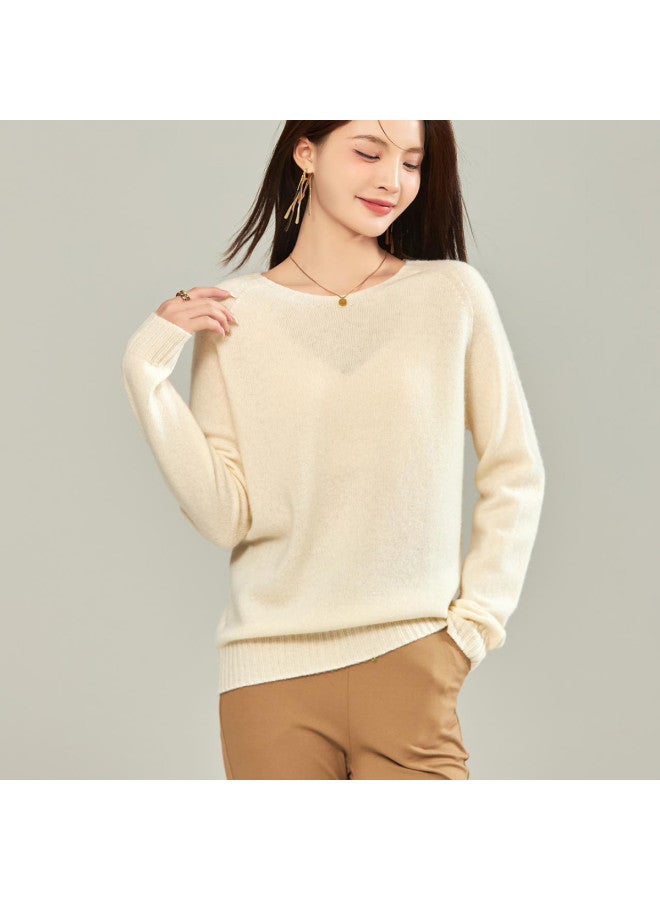 MEIBIAO Versatile Round Neck Knitted Solid Color Sweater Loose Simple Lazy Series Women'S Autumn Winter - Image 5