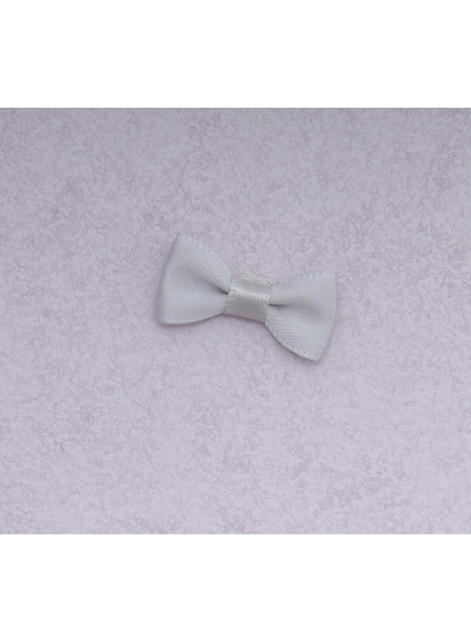 sowaka 50 Pcs Mini Bow Ribbon Satin Soft Black Appliques Boutique Bow Ties For Diy Crafting Sewing Project Making Scrapbooking Embellishment Diy Decoration Wedding Parties Gift Décor (Grey) - Image 3
