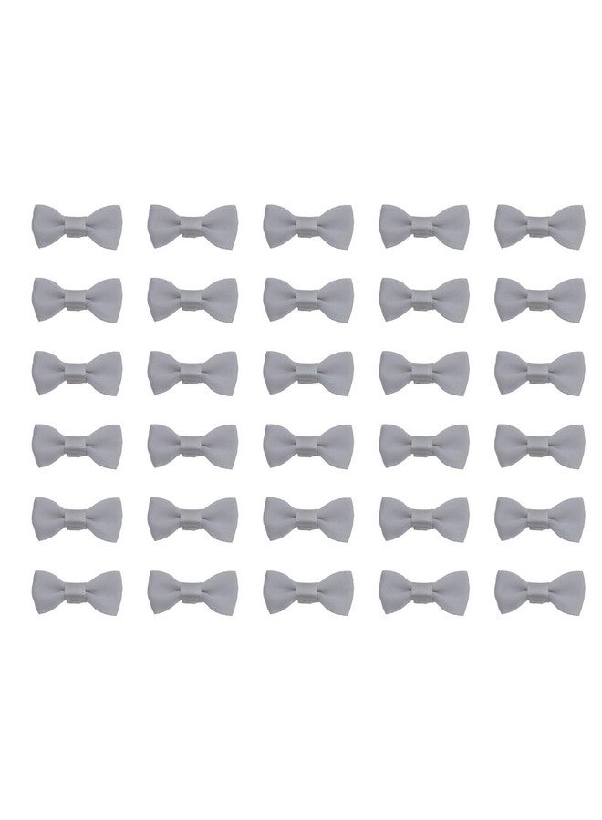 sowaka 50 Pcs Mini Bow Ribbon Satin Soft Black Appliques Boutique Bow Ties For Diy Crafting Sewing Project Making Scrapbooking Embellishment Diy Decoration Wedding Parties Gift Décor (Grey) - Image 1
