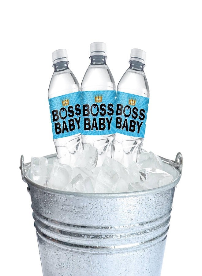 INNORU Boss Baby Water Bottle Stickers, Gender Reveal Party Bottle Labels Decor, Baby Shower Baby 1st Birthday Party Water Bottle Boy Birthday Sticker Labels Supplies Set of 32, Blue - Image 4
