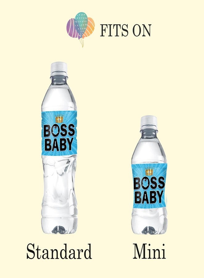 INNORU Boss Baby Water Bottle Stickers, Gender Reveal Party Bottle Labels Decor, Baby Shower Baby 1st Birthday Party Water Bottle Boy Birthday Sticker Labels Supplies Set of 32, Blue - Image 5