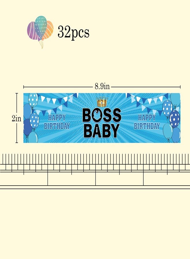 INNORU Boss Baby Water Bottle Stickers, Gender Reveal Party Bottle Labels Decor, Baby Shower Baby 1st Birthday Party Water Bottle Boy Birthday Sticker Labels Supplies Set of 32, Blue - Image 2