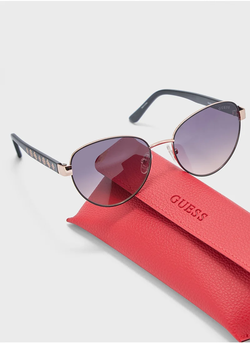 جس Uv-Protected Avitor Sunglasses