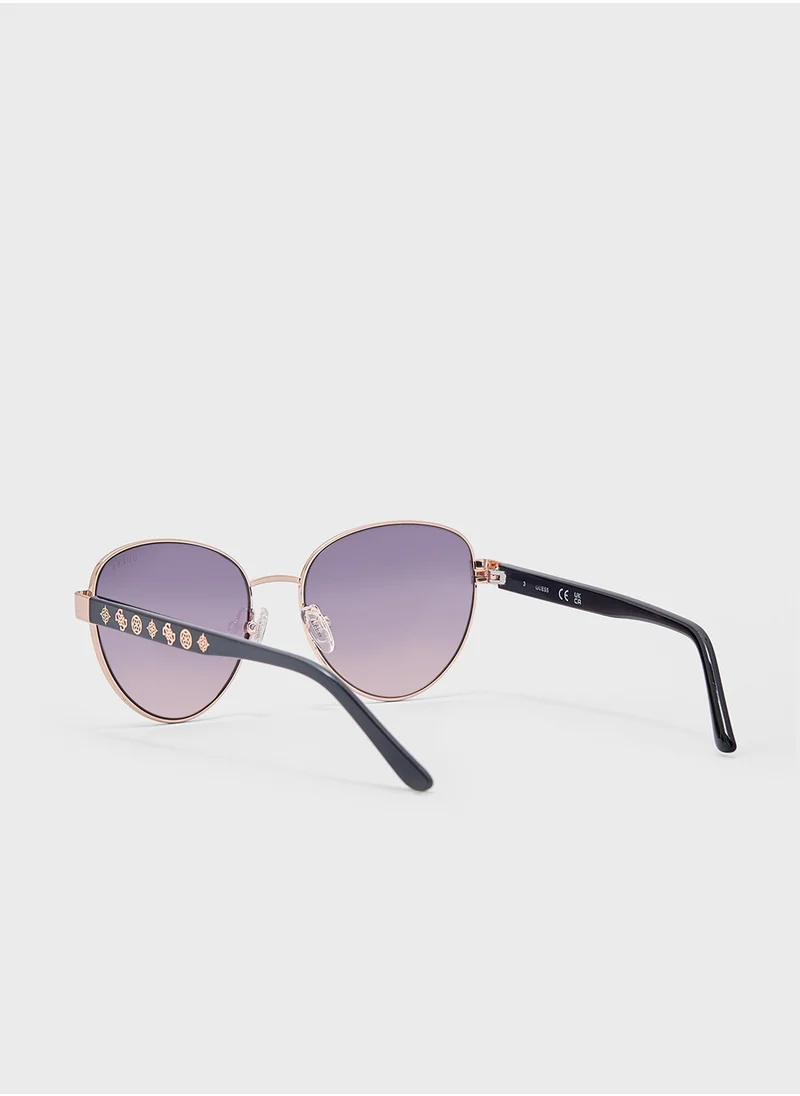 جس Uv-Protected Avitor Sunglasses