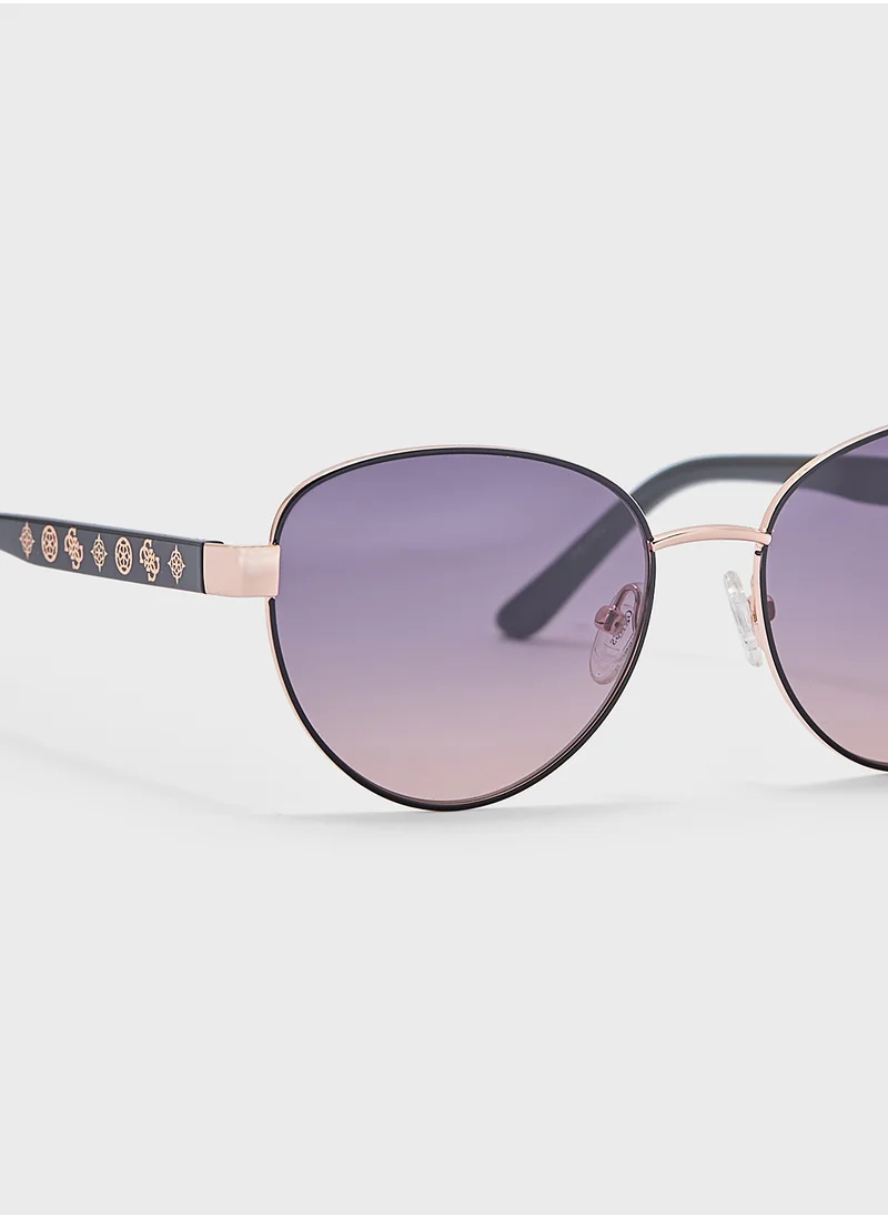 جس Uv-Protected Avitor Sunglasses