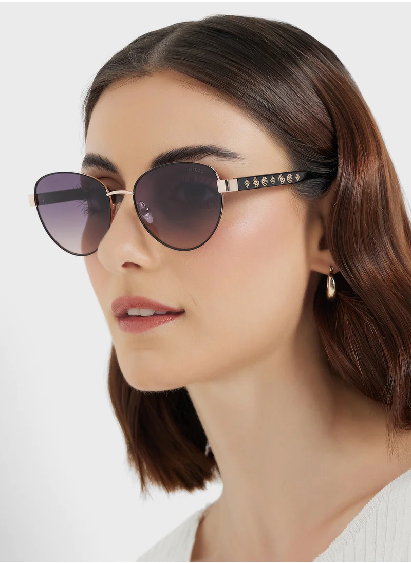 جس Uv-Protected Avitor Sunglasses