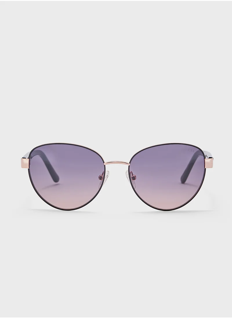جس Uv-Protected Avitor Sunglasses