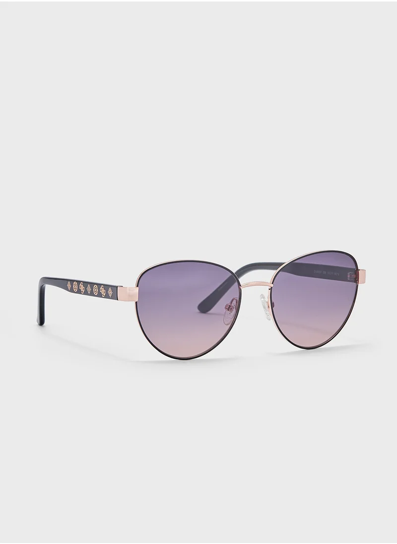 جس Uv-Protected Avitor Sunglasses