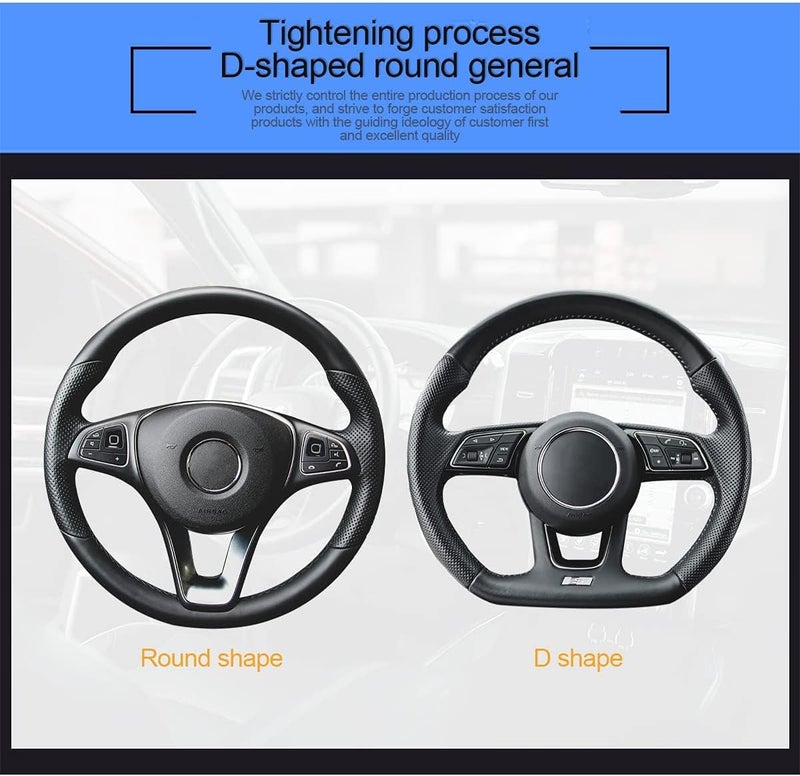 KASTWAVE Car Steering Wheel Cover, Elastic, Breathable Anti-Slip, Universal 15 inch, Steering Wheel Cover for Men Women (Black/Red) - Image 5