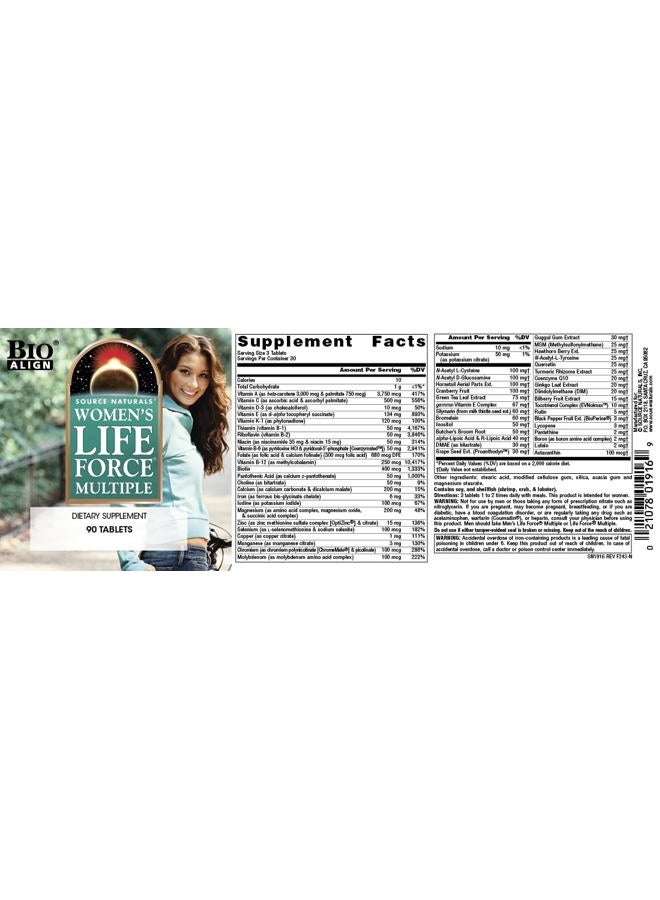 Source Naturals Women's Life Force Multiple, Daily Multivitamin & Immune Health Supplement - 90 Tablets - Image 5