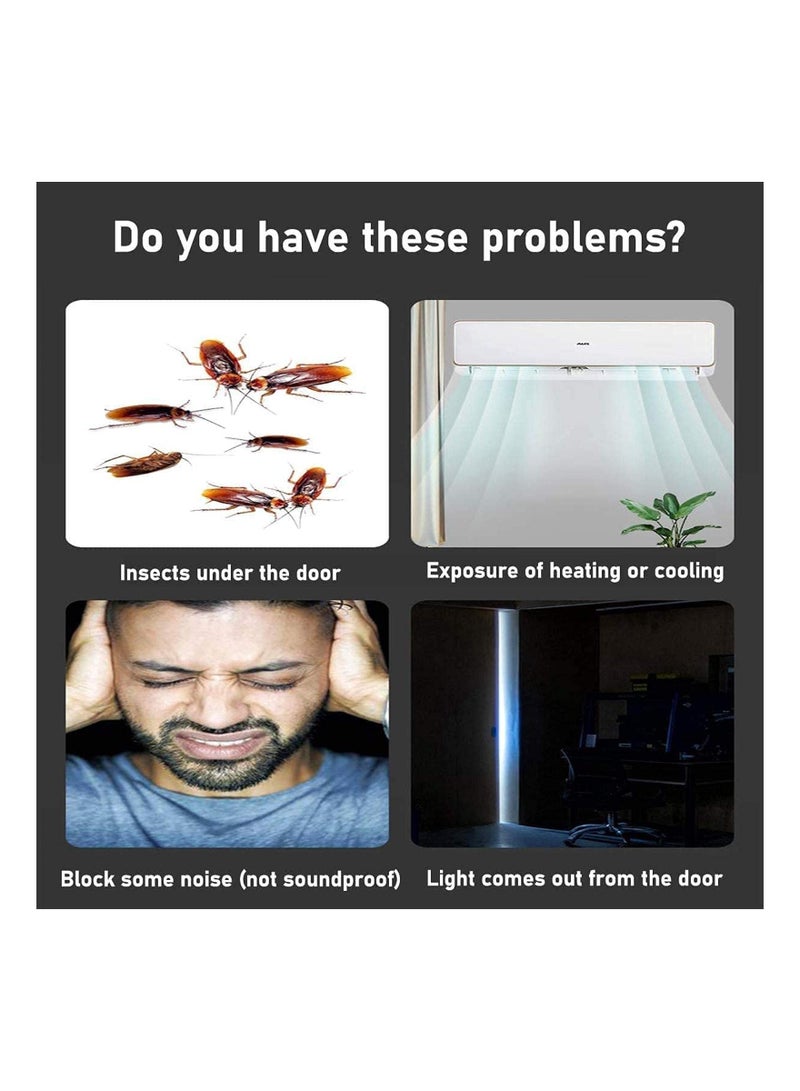 مانع تسرب الهواء قابل للتعديل 37" - عازل من جانب واحد للأبواب الداخلية/الخارجية، شريط عازل ضد الضوضاء، رمادي قابل للقص لسد الفتحات والضوضاء. - Image 5