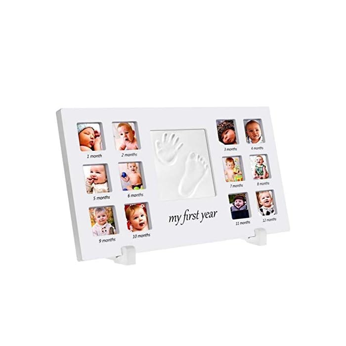 Home-Cloud HomeCloud Wooden Photo Frame and Baby Handprint & Footprint Makers Kit: Perfect Keepsake for Newborn Boys & Girls with Baby Picture Frames (MFY_White) - Image 1
