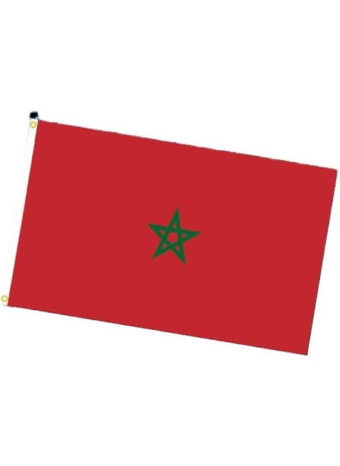 علم مغربي كبير 90 × 150 سم، علم مغربي لمشجعي كأس العالم والبار والمناسبات الرياضية وحفلات التخييم الدولية