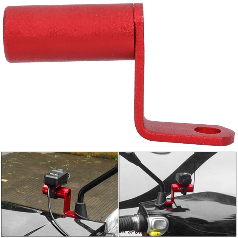 Motorcycle Mirror Bracket 1pc CNC Aluminum Fade-Resistant Red Rearview Mirror Holder - Multi-Functional Expansion Bracket for Electric Cars Motorcycles Riding Gear Accessory - Image 4