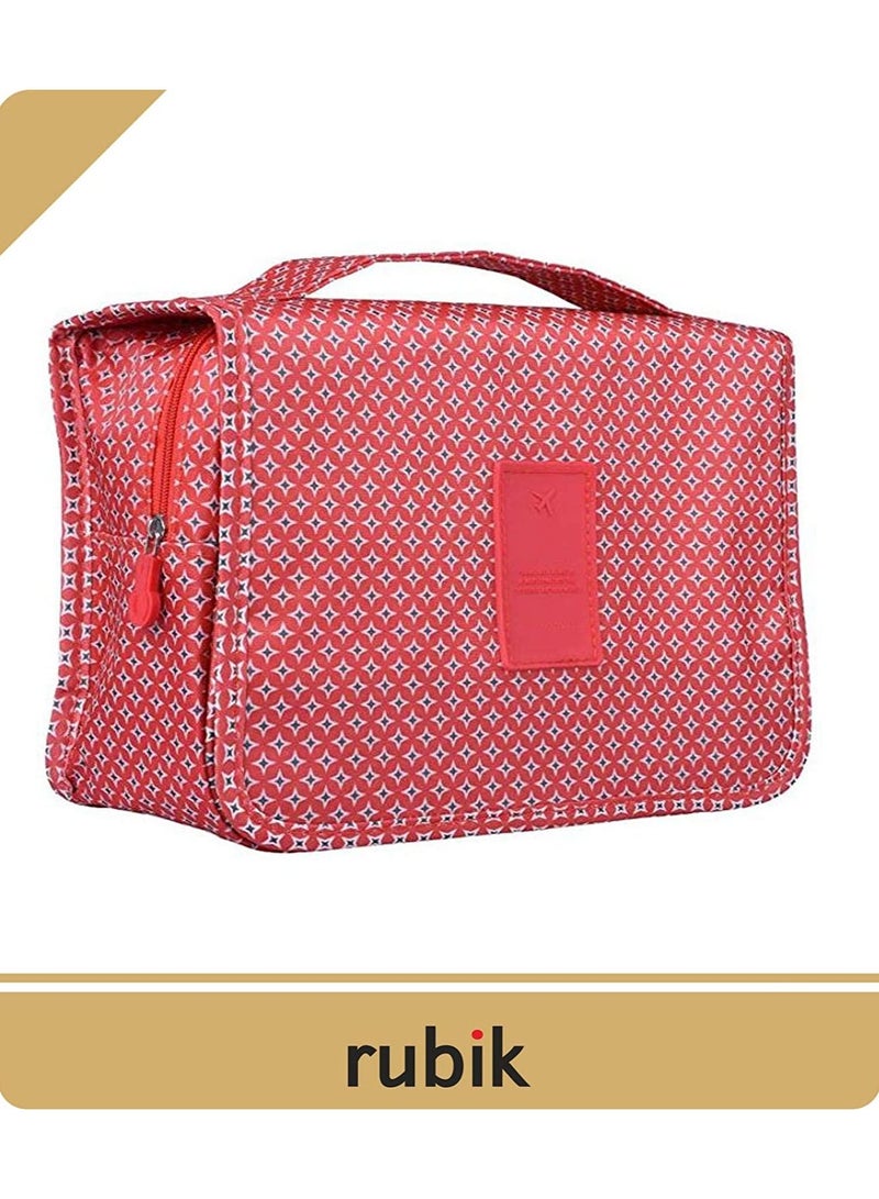 Rubik Portable Toiletry Bag, Multifunction Waterproof Cosmetic Makeup Travel Hanging Organizer Storage Bag Pouch for Men Women Girls - Red Star  - Image 5