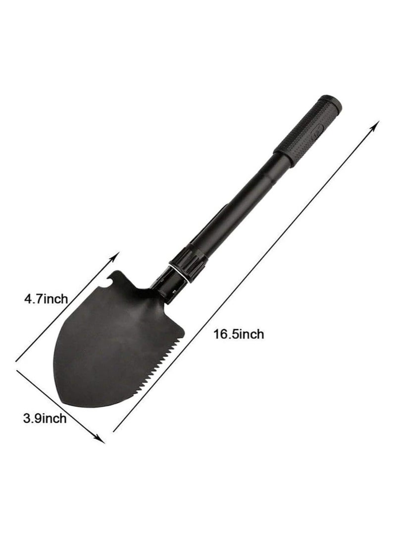 Military Portable Folding Shovel and Pickax, Small Compact Pickaxe with Carrying Pouch, Military Entrenching Survival Multitool for Camping, Hiking, Backpacking, Pouch Included  - Image 2